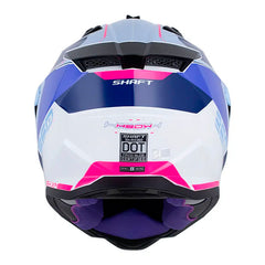 Casco Shaft Mx360 Kosh Azul Claro Fucsia Visor Revo Morado
