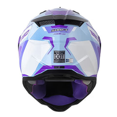 Casco Shaft Mx360 Misho Azul Morado Visor Iridium Morado