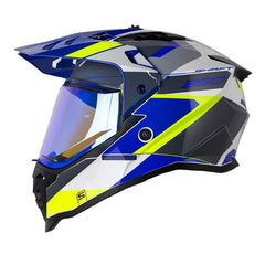 Casco Shaft Mx360 Misho Blanco Azul Visor Iridium Azul