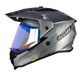 Casco Shaft Mx360 Solid Camaleon Negro Visor Iridium Azul