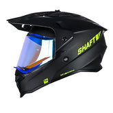 Casco Shaft Mx360 Solid Negro Amarillo Neon Visor Iridium Azul