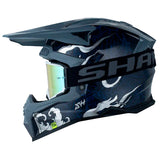 Casco Shaft Mx60 Hype Azul Holografico Silver
