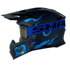 Casco Shaft Mx60 Hype Negro Azul Perlado