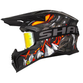 Casco Shaft Mx60 Sobek Negro Naranja Neon