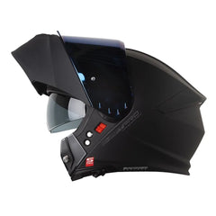 Casco Shaft Pro 4000Dv Evo Solid Negro Gris Visor Iridium Azul