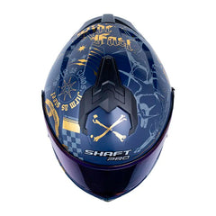 Casco Shaft Pro 4200Dv Neo Ghotic Azul Gris Visor Iridium Azul