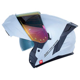 Casco Shaft Pro 4200Dv Solid Gris Negro Visor Iridium Rojo