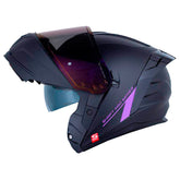 Casco Shaft Pro 4200Dv Solid Negro Morado Visor Iridium Morado