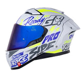 Casco Shaft Pro 606Sp Damn Gris Claro Gris Visor Iridium Azul