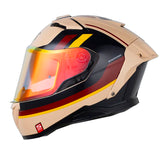 Casco Shaft Pro 606Sp Missing Beige Amarillo Visor Revo Rojo