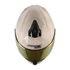 Casco Shaft Pro 609 Venom Solid Arena Gris Visor Iridum Rojo