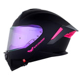 Casco Shaft Pro 609 Venom Solid Negro Fucsia Visor Revo Morado