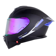 Casco Shaft Pro 609 Venom Solid V2 Negro Morado Visor Revo Morado