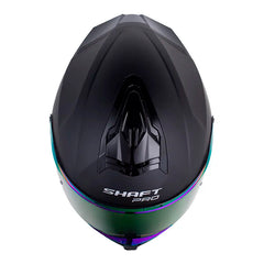 Casco Shaft Pro 609 Venom Solid V2 Negro Morado Visor Revo Morado
