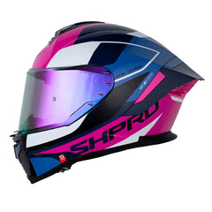 Casco Shaft Pro 609 Venom Sphere Azul Fucsia Visor Revo Morado