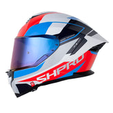 Casco Shaft Pro 609 Venom Sphere Gris Azul Visor Iridium Azul
