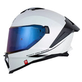 Casco Shaft Pro 611Rs Xolid 2 Camaleón Blanco Negro Visor Iridium Azul