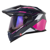 Casco Shaft Pro Mx400Dv Frontier Gris Fucsia Visor Iridium Morado