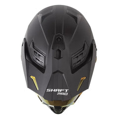 Casco Shaft pro Mx400D Solid Negro Silver Visor Iridium Rojo