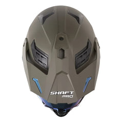 Casco Shaft pro Mx400D Solid Verde Negro Visor Iridium Azul