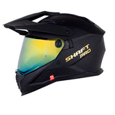 Casco Shaft pro Mx400DV Solid Negro Holografico Dorado Visor Iridium Dorado