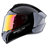 Casco Spartan Draken S Negro Visor Iridium Rojo