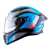 Casco Spartan Panther Cv Negro Azul Gris