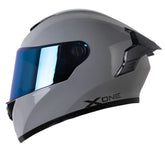 Casco X-One X-500 Rs Solid Gris Visor Iridium Azul