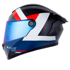 Casco X One X-500 Rs Broken Gris Oscuro Gris Claro Visor Iridium Azul