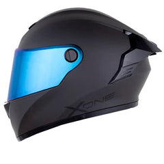 Casco X One X-500 Rs Solid V2 Gris Negro Visor Iridium Azul
