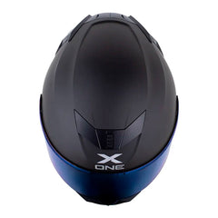 Casco X One X-500 Rs Solid V2 Gris Negro Visor Iridium Azul