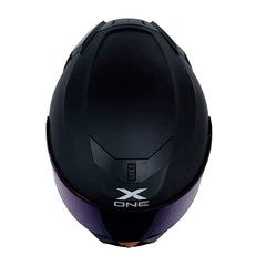 Casco X One X-500 Rs Solid V2 Negro Amarillo Neon Visor Iridium Azul