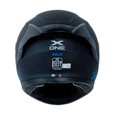 Casco X One X-500 Rs Solid V2 Negro Azul Visor Iridium Azul