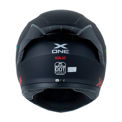 Casco X One X-500 Rs Solid V2 Negro Rojo Visor Iridium Rojo