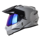 Casco X One X-Mx328 Dv Solid Gris Negro Visor Iridium Azul