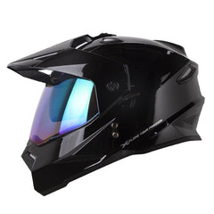 Casco X One X-Mx328 Dv Solid Negro Silver Visor Iridium Azul