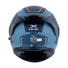 Casco X_One X-3000Rs Enox Gris Naranja Neon Visor Iridium Azul