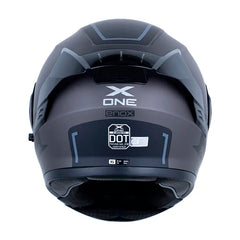 Casco X_One X-3000Rs Enox Negro Gris Visor Iridium Azul