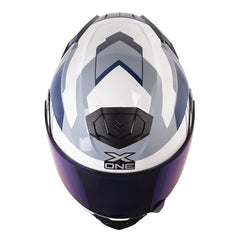 Casco X_One X-3000Rs Mombak Gris Azul Visor Iridum Azul