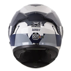 Casco X_One X-3000Rs Mombak Gris Azul Visor Iridum Azul