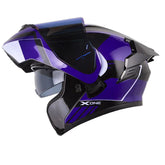 Casco X_One X-3000Rs Mombak Negro Morado Visor Iridum Azul