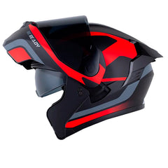 Casco X_One X-3000Rs Patchex Negro Rojo Visor Smoke