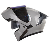 Casco X_One X-3000Rs Solid Gris Visor Iridium Azul