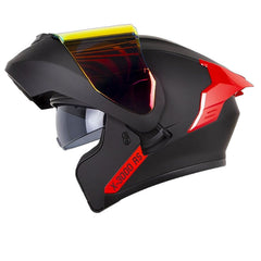 Casco X_One X-3000Rs Solid Negro Rojo Visor Revo Rojo