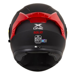 Casco X_One X-3000Rs Solid Negro Rojo Visor Revo Rojo