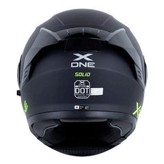 Casco X_One X-3000Rs Solid V2 Negro Amarillo Visor Iridium Azul