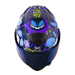 Casco X_One X-3000Rs Xmiley Azul Oscuro Azul Visor Iridium Azul