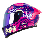 Casco X_One X-500 Rs Cluster Morado Fucsia Visor Iridium Morado