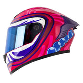 Casco X_One X-500 Rs Daruma Fucsia Visor Iridium Azul