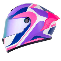 Casco X_One X-500 Rs Ilha Blanco Perlado Fucsia Visor Revo Morado